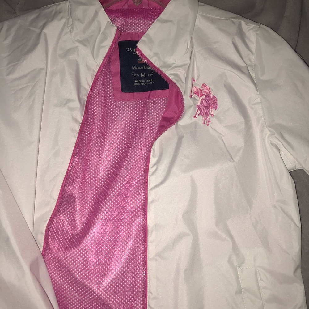 White windbreaker